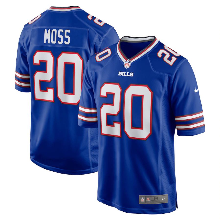 Men Buffalo Bills 20 Zack Moss Nike Royal Game NFL Jersey